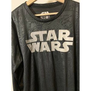 Star Wars T Shirt Men’s Sz XL All Over Print Black Long Sleeve‎